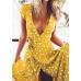 KANCOOLD Dress Women Summer Boho Long Evening Party Empire Dot print Dress Beach Sundress Dress women 2018AUG8