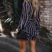 KANCOOLD Dress Women's Fashion Lantern Sleeve Casual Striped V-Neck Dress Casual Ruffle Mini Party Dress women 2018AUG9