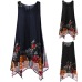 KANCOOLD dress Women Plus Size Floral Print Chiffon Dress fashion Sleeveless Irregular Hem Mini dress women 2018jul20