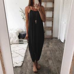 KANCOOLD dress Women Summer Loose Straps Sleeveless Dress Elegant Holiday Casual Party Beach dress women 2018jul20