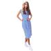 KANCOOLD dress Women's Party Blue Striped Sleeveless Dress Sexy Summer Bandage Single-Breasted dress women 2018jul20