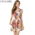 LIVAGIRL New Spring Sexy Summer Beach Dress Female O-neck Sleeveless Sling Dresses For Women Fashion Casual Colorful vestidos