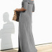 Leisure Dew Shoulder Grey Cotton Blend Ankle Length Dress Leisure Dew Shoulder Grey Cotton Blend Ankle Length Dress