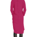 Leisure Hooded Collar Asymmetrical Carmine Cotton Mid Calf Dress Leisure Hooded Collar Asymmetrical Carmine Cotton Mid Calf Dress