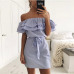 Lossky Women Dresses Striped Summer Dress Ruffle Collar 2018 Bandage Sundress Casual Sexy Bodycon Summer Dress Vestido De Festa