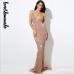 Love&Lemonade .  Elastic Sequin V Collar Exposed Back Long Dress NAVY/SILVER/PINK/BLACK/RED/Champagne LM80119