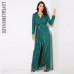 Love&Lemonade .  Stripes Cross V Collar Body Long Dresses Green/Silver/Gold/Black/Red LM0266