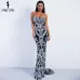 Missord 2017 Sexy New Bra Off Shoulder Retro Geometry Sequin Female Reflective Dress Floor Length Party Elegant  Dress FT8888
