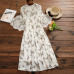 Mori Girl Sweet Dress 2018 New Summer Women Floral Print Long Chiffon Dress Female Short Sleeve Pleated Vestidos Korean Fashion