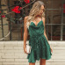 NLW Vintage Green Polka Dot Stain Dress Women 2019 Summer Sexy Strap Backless Short Dress Girl Stylish Party Dress Vestidos