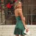 NLW Vintage Green Polka Dot Stain Dress Women 2019 Summer Sexy Strap Backless Short Dress Girl Stylish Party Dress Vestidos