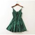 NLW Vintage Green Polka Dot Stain Dress Women 2019 Summer Sexy Strap Backless Short Dress Girl Stylish Party Dress Vestidos