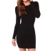 New 2017 Women Summer Autumn Sexy Casual dress Fashion elegent Black Dress Vestidos Long Sleeve Dress