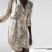 New High Street  Women A-line Dresses Snakeskin Printed Half Sleeve Button Dress