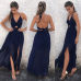 New Hot Selling Women Maxi Long Dress Holiday Summer Evening Party Beach Slit Spilt Sundress Woman Ladies Sleeveless Dresses