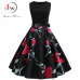 New Music Note Print Women Vintage Dress Summer Sleeveless O Neck Casual Swing Retro Party Midi Dresses Vestido Robe Femme