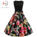 New Music Note Print Women Vintage Dress Summer Sleeveless O Neck Casual Swing Retro Party Midi Dresses Vestido Robe Femme