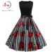 New Music Note Print Women Vintage Dress Summer Sleeveless O Neck Casual Swing Retro Party Midi Dresses Vestido Robe Femme