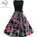 New Music Note Print Women Vintage Dress Summer Sleeveless O Neck Casual Swing Retro Party Midi Dresses Vestido Robe Femme