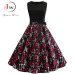 New Music Note Print Women Vintage Dress Summer Sleeveless O Neck Casual Swing Retro Party Midi Dresses Vestido Robe Femme