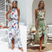 New Summer Hot Sexy Women Boho Floral Maxi Long Dress Evening Party Beach Side Slit Sundress Woman Ladies Sleeveless Dresses