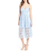 New Summer Women Flower Lace Dress Mid-Calf Sleeveless Blue&Black Dress Boho beach party dresses