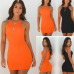 New Women's Ladies Dresses Sexy Summer Sleeveless Tank Slim Mini Short Knitted Bodycon SunDress Orange Black