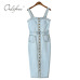 Ordifree 2019 Summer Autumn Women Denim Dress Sundress Sarafan Overalls Dress Vintage Blue Sexy Bodycon Female Jeans Dress