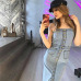 Ordifree 2019 Summer Autumn Women Denim Dress Sundress Sarafan Overalls Dress Vintage Blue Sexy Bodycon Female Jeans Dress