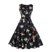 Plus Size Summer Dress  Women Vintage Rockabilly Dresses Jurken Floral 50s 60s Retro Big Swing Pinup Party Dress Vestidos