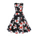 Plus Size Summer Dress  Women Vintage Rockabilly Dresses Jurken Floral 50s 60s Retro Big Swing Pinup Party Dress Vestidos