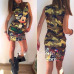 Plus Size Women Cartoon Print Slim Dress Short Sleeve 2019 New Fashion Casual bodycon Mini Summer Print Dresses Women Vestidos