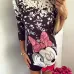 Plus Size Women Cartoon Print Slim Dress Short Sleeve 2019 New Fashion Casual bodycon Mini Summer Print Dresses Women Vestidos