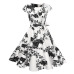 Print Summer Dress Women  Floral Cap Sleeve Vintage Dress With Belt Elegant Robe Rockabilly Party Dresses Sundress Plus Size