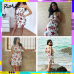 ROMWE Cute Floral Summer Dress Women Random Self Tie Casual Slip Midi Dress 2019 New Faux Pearls Elegant Knot Front A Line Dress