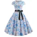 Red Party Dress Women Elegant Short Sleeve Floral Print Vintage Dresses Robe Femme 2019 Summer New Midi Bodycon Dress Plus Size