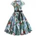 Red Party Dress Women Elegant Short Sleeve Floral Print Vintage Dresses Robe Femme 2019 Summer New Midi Bodycon Dress Plus Size