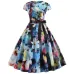 Red Party Dress Women Elegant Short Sleeve Floral Print Vintage Dresses Robe Femme 2019 Summer New Midi Bodycon Dress Plus Size