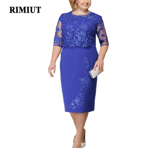 Rimiut 5XL 6XL Women Summer Autumn Big Size Dress Elegant Lace Dress Female Large Size Evening Party Dresses vestido Plus size