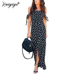 Ruiyige Vintage Polka Dot Dress Women Party Dresses Women Maxi Long Dress Elegant Lady Summer Dress 2019 Female Vestidos