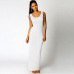 S-3XL High Stretch Tank Robe Spring Summer 2019 Casual Women Sexy Dress O-neck Sleeveless Maxi Dress Thin Long Dress Vestidos