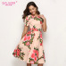 S.FLAVOR Floral Print Women Short Dress Women 2019 Short Sleeve Elegant Party Vestidos O Neck Female Casual A-Line Summer Dress