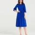 S.FLAVOR New Spring Summer Dress O-Neck three quarter sleeve elegant party vestidos Women vintage dress soild color no pocket