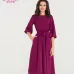 S.FLAVOR New Spring Summer Dress O-Neck three quarter sleeve elegant party vestidos Women vintage dress soild color no pocket