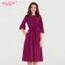 S.FLAVOR New Spring Summer Dress O-Neck three quarter sleeve elegant party vestidos Women vintage dress soild color no pocket