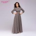 S.FLAVOR Retro wave point long dress Women vintage style O-neck three quarter sleeve Elegant vestidos Spring Summer casual dress