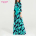 S.FLAVOR Women Bohemian long dress Hot sale Spring Summer fashion printing vestidos for female good quality women elegant dress