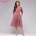 S.FLAVOR Women Elegant A-line Dress 2019 Vintage printing party vestidos Three Quarter Sleeve women Slim Summer Dress