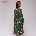 S.FLAVOR patchwork printing women A-line dress 2019 Spring Summer vintage style vestidos for female Casual bottom long dress