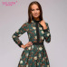 S.FLAVOR patchwork printing women A-line dress 2019 Spring Summer vintage style vestidos for female Casual bottom long dress